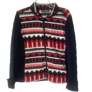 Lauren Ralph Lauren Active Southwest Fleece Cable Knit Jacket Womens XL Zip-Up L